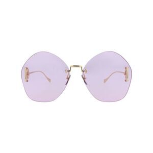Gucci Round-Frame Metal Sunglasses Gold Womens